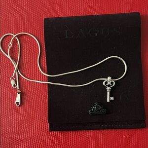 LAGOS Silver Key Pendant Necklace with Snake Chain